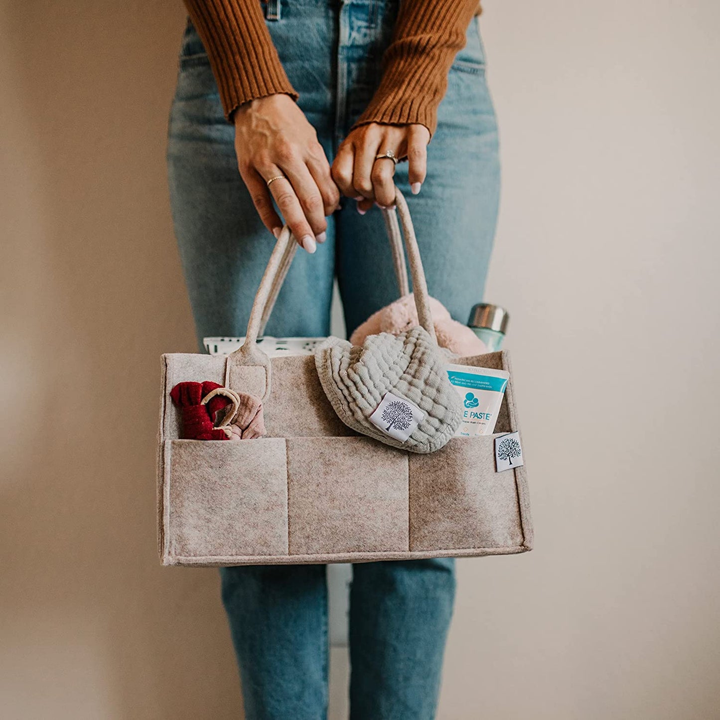 Felt Diaper Caddy Organiser Bag