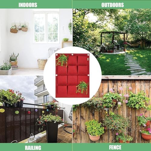 Eco-Friendly Bio Felt Vertical Planter | Sustainable Garden Solutions|Maroon