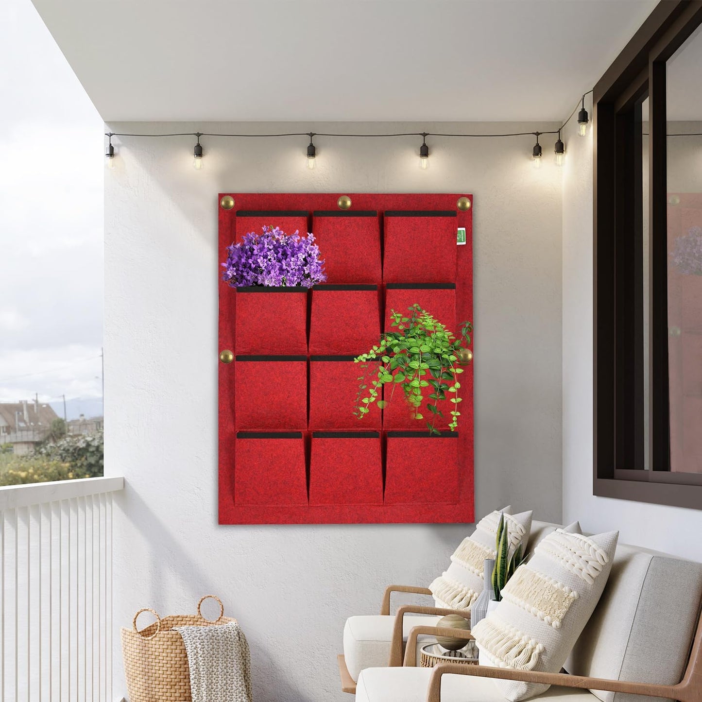 Eco-Friendly Bio Felt Vertical Planter | Sustainable Garden Solutions|Maroon