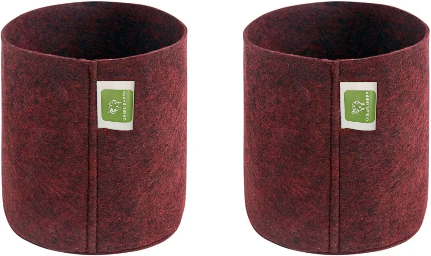 "Geo Fabric Plant Grow Bag Round Maroon"