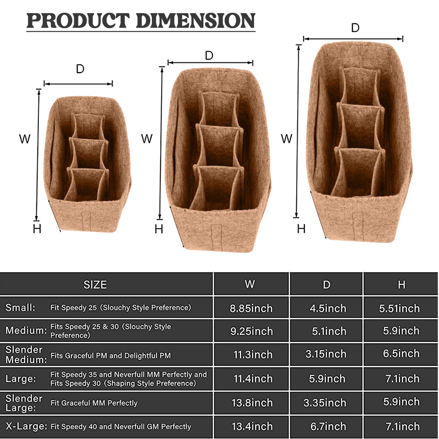 Elevate Your Style and Organization with Felt Purse Organizers: Find Your Perfect Fit (Beige)