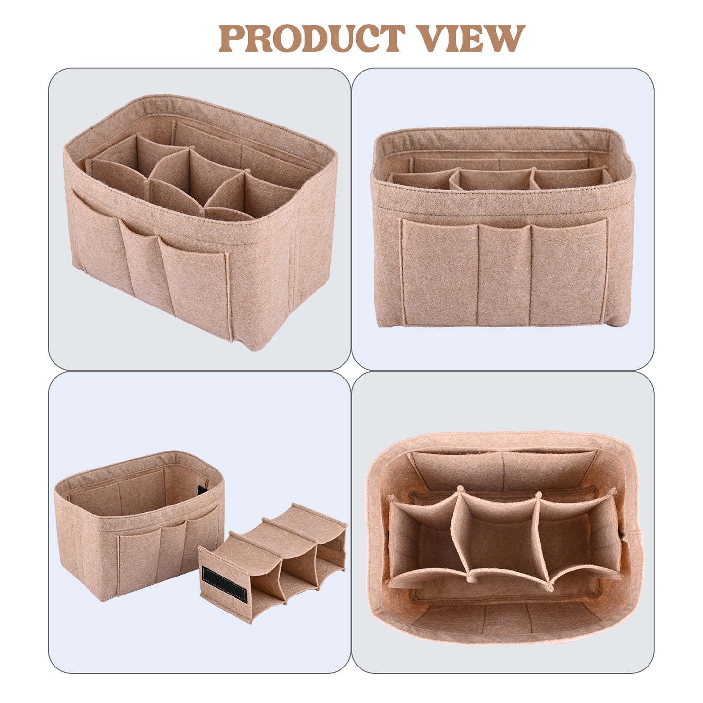Elevate Your Style and Organization with Felt Purse Organizers: Find Your Perfect Fit (Beige)