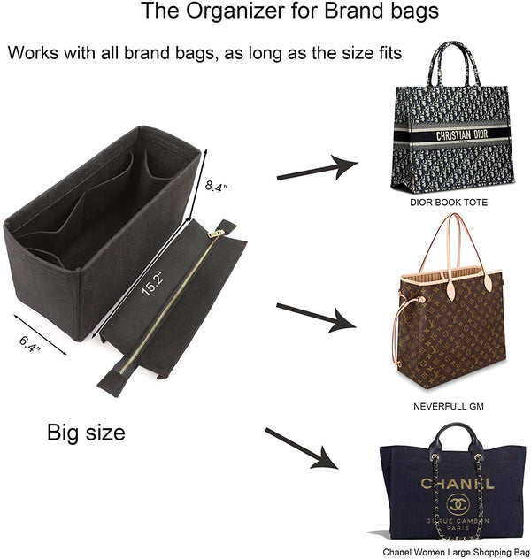Felt Purse Organizer Insert for Handbags