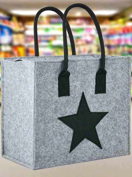 Eco-Friendly Felt Handbags: Chic, Sustainable Solutions for Shopping and Beyond (Light Grey)