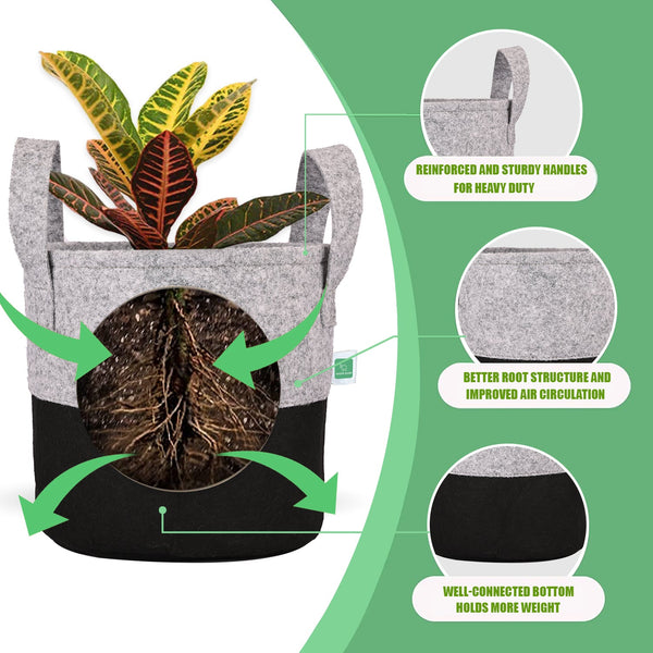 Greensheep Geo Fabric Grow Bags ( Grey / Black )