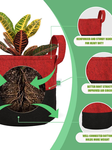 Greensheep Geo Fabric Grow Bags ( Red / Black )