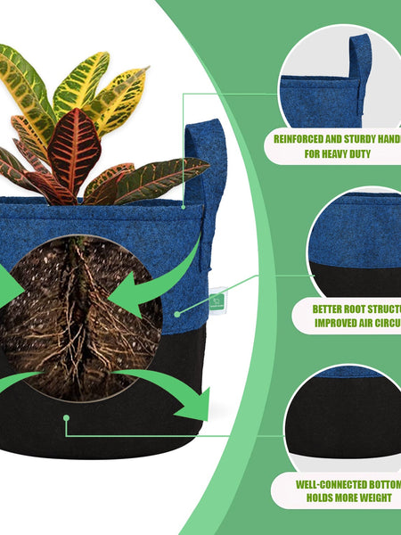 Greensheep Geo Fabric Grow Bags ( Blue / Black )