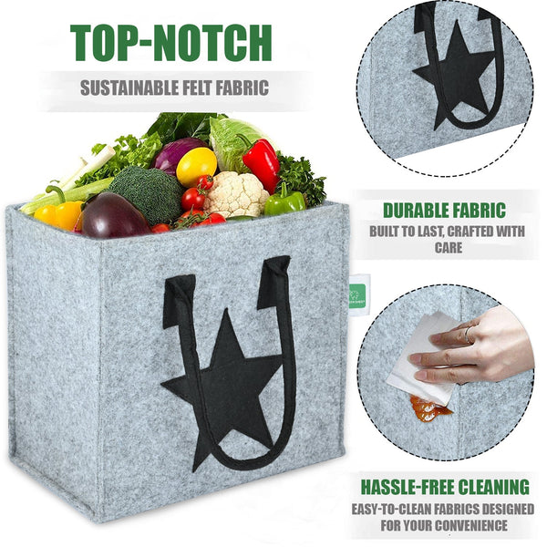 Eco-Friendly Felt Handbags: Chic, Sustainable Solutions for Shopping and Beyond (Light Grey)
