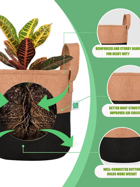 Greensheep Geo Fabric Grow Bags ( Camel / Black )