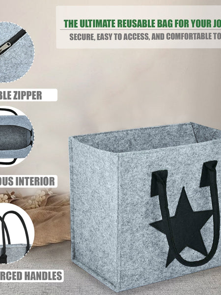 Eco-Friendly Felt Handbags: Chic, Sustainable Solutions for Shopping and Beyond (Light Grey)