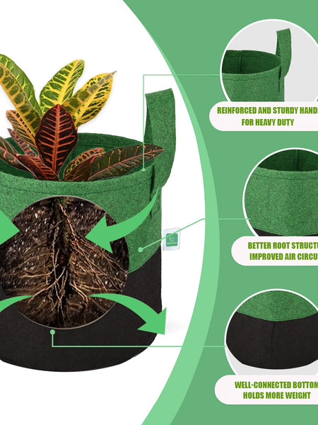 Greensheep Geo Fabric Grow Bags ( Green/ Black )