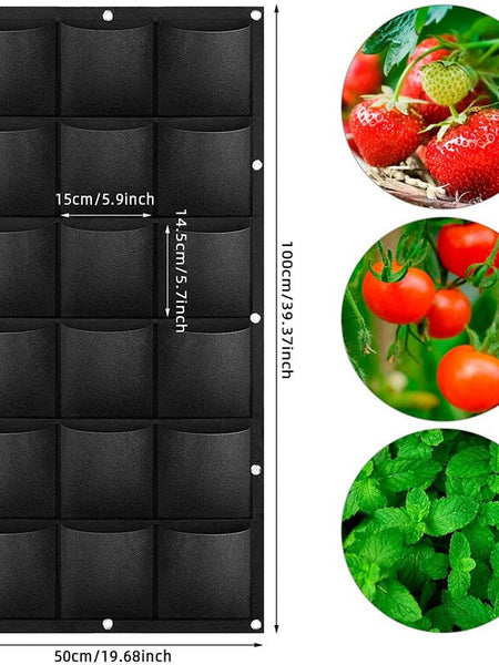 Premium Felt Vertical Planter with 18 Pockets