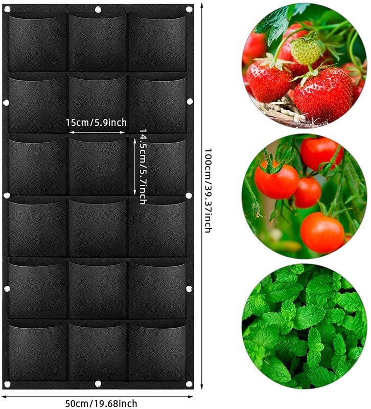 Premium Felt Vertical Planter with 18 Pockets