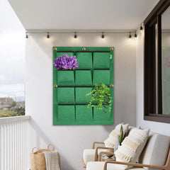 Vibrant Green Felt Vertical Garden Panel | Stylish Wall Planter