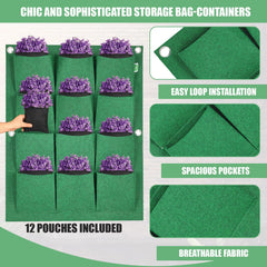 Vibrant Green Felt Vertical Garden Panel | Stylish Wall Planter