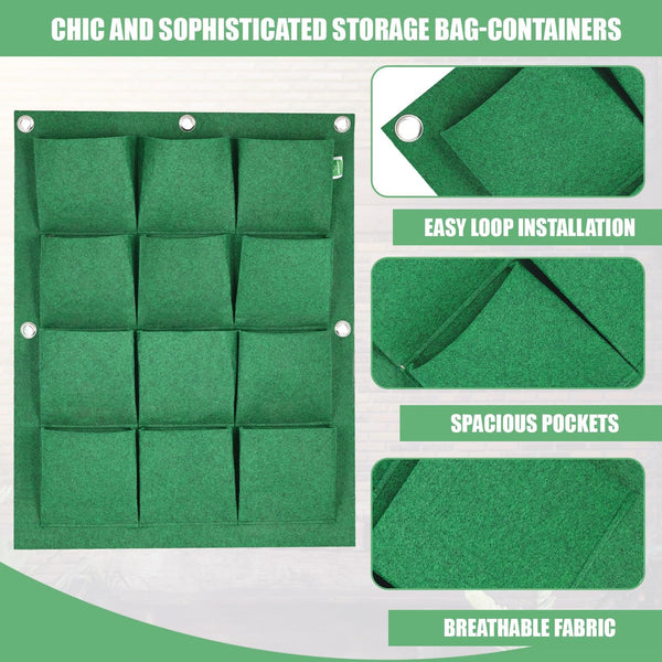 Vibrant Green Felt Vertical Garden Panel | Stylish Wall Planter