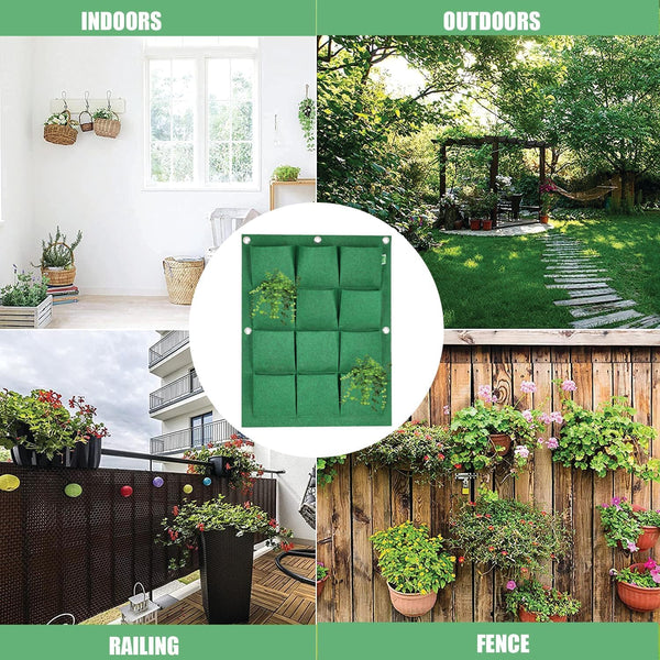 Vibrant Green Felt Vertical Garden Panel | Stylish Wall Planter