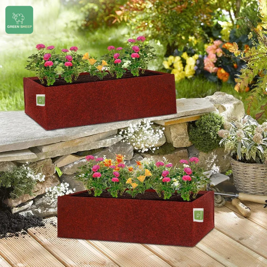 "Geo Fabric Plant Grow Bags: Durable, Breathable, and Stylish Garden Containers (Maroon) "