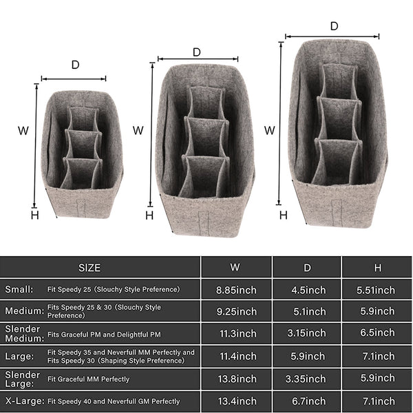 Elevate Your Style and Organization with Felt Purse Organizers: Find Your Perfect Fit (Light Grey)
