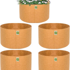 Geo Fabric Plant Grow Bags Premium for Healthy Roots and Optimal Growth Round Camel
