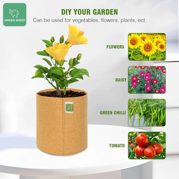 Geo Fabric Plant Grow Bags: Optimal Solutions for Thriving Plants Round camel